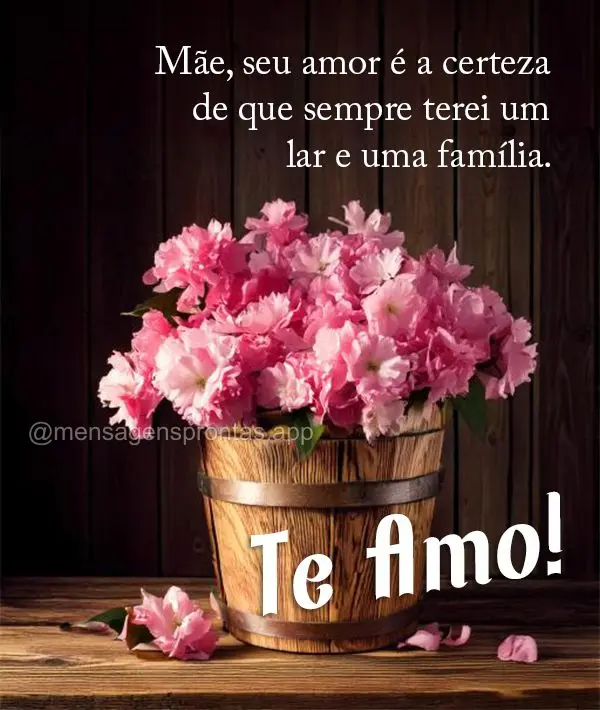 Mãe, seu amor é a certeza de que sempre terei um lar e uma família. Te amo!