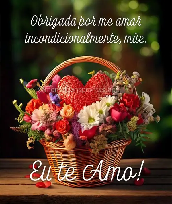 Obrigada por me amar incondicionalmente, mãe. Eu te amo!