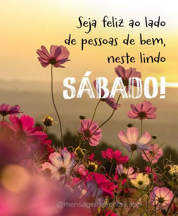 Seja feliz ao lado de pessoas de bem, neste lindo Sábado!