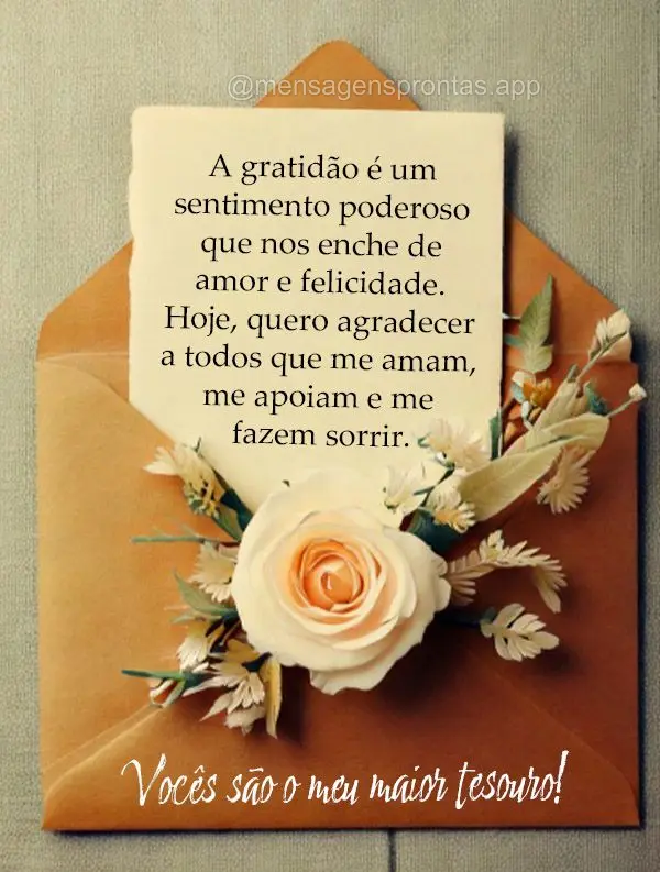 A gratidão é um sentimento poderoso que nos enche de amor e felicidade. Hoje, quero agradecer a todos que me amam, me apoiam e me fazem sorrir.  Vocês...