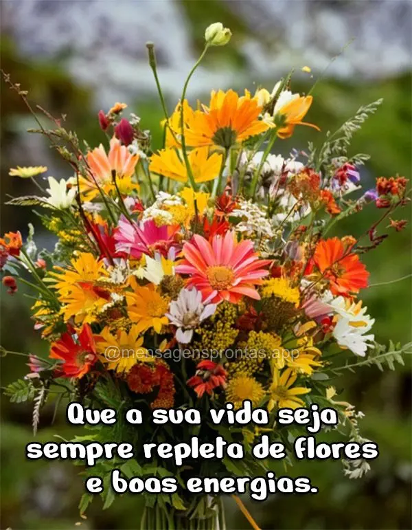Que a sua vida seja sempre repleta de flores e boas energias.