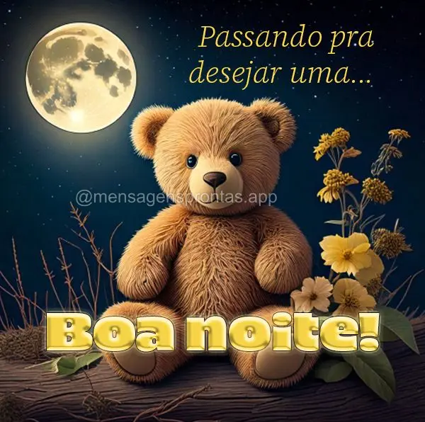 Passando pra desejar uma... Boa noite!