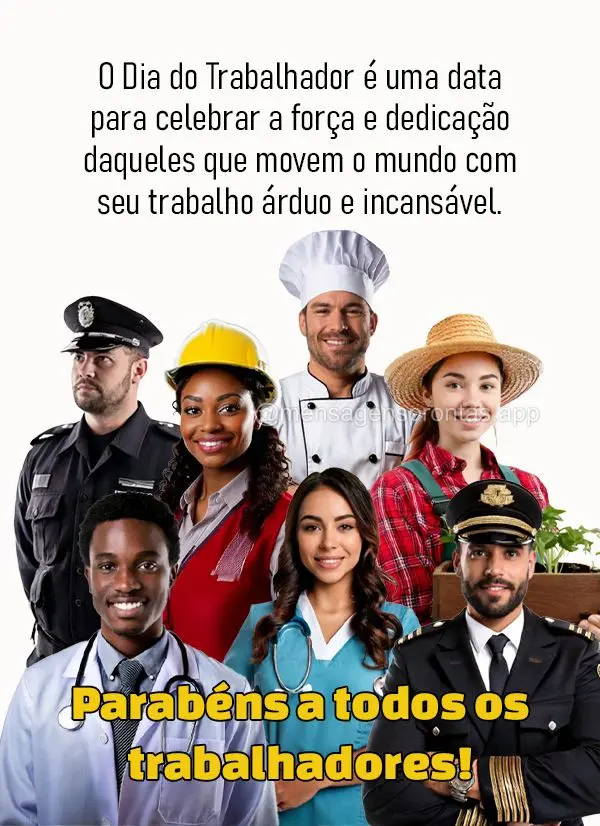 O Dia do Trabalhador é uma data para celebrar a força e dedicação daqueles que movem o mundo com seu trabalho árduo e incansável. Parabéns a todos...