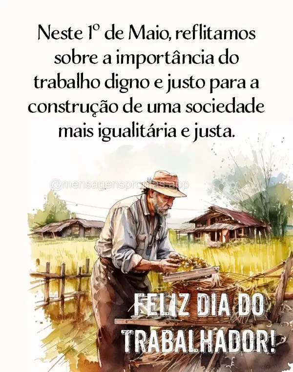 Neste 1º de Maio, reflitamos sobre a importância do trabalho digno e justo para a construção de uma sociedade mais igualitária e justa. Feliz Dia do...