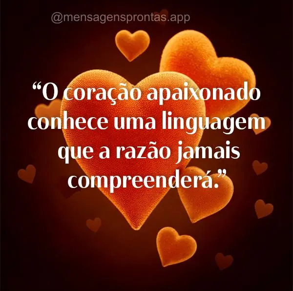 "O coração apaixonado conhece uma linguagem que a razão jamais compreenderá."
