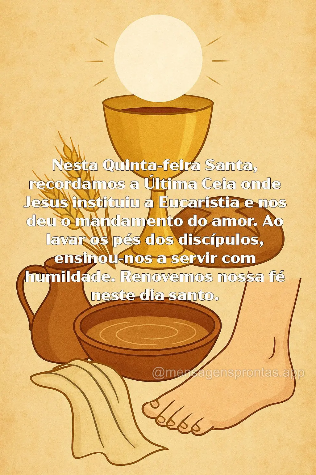 Nesta Quinta-feira Santa, recordamos a Última Ceia onde Jesus instituiu a Eucaristia e nos deu o mandamento do amor. Ao lavar os pés dos discípulos, e...