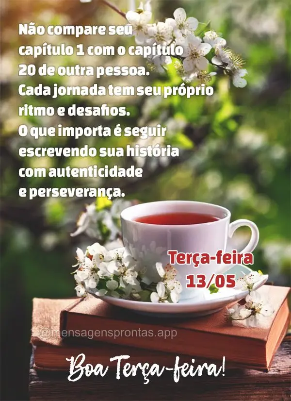 Não compare seu capítulo 1 com o capítulo 20 de outra pessoa. Cada jornada tem seu próprio ritmo e desafios. O que importa é seguir escrevendo sua h...