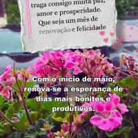 Que a chegada de maio traga consigo muita paz, amor e prosperidade. Que seja um mês de renovação e felicidade para todos nós. Com o início de maio, ...