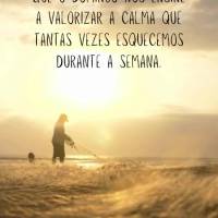 Que o domingo nos ensine a valorizar a calma que tantas vezes esquecemos durante a semana.