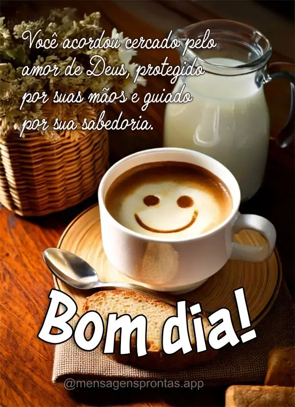 Você acordou cercado pelo amor de Deus, protegido por suas mãos e guiado por sua sabedoria. Bom dia!