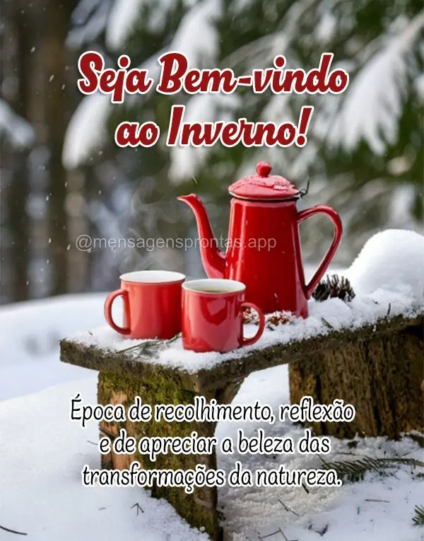 Época de recolhimento, reflexão e de apreciar a beleza das transformações da natureza. Seja Bem-vindo ao inverno!
