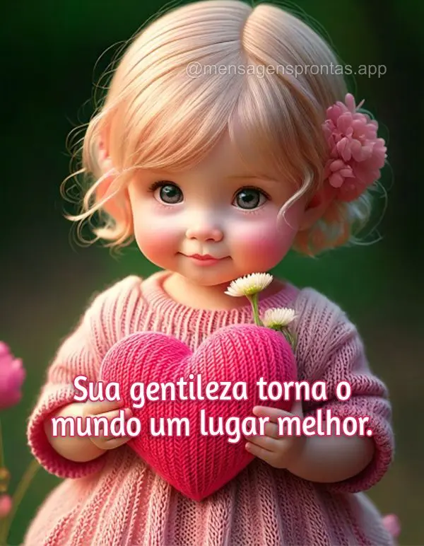 Sua gentileza torna o mundo um lugar melhor.