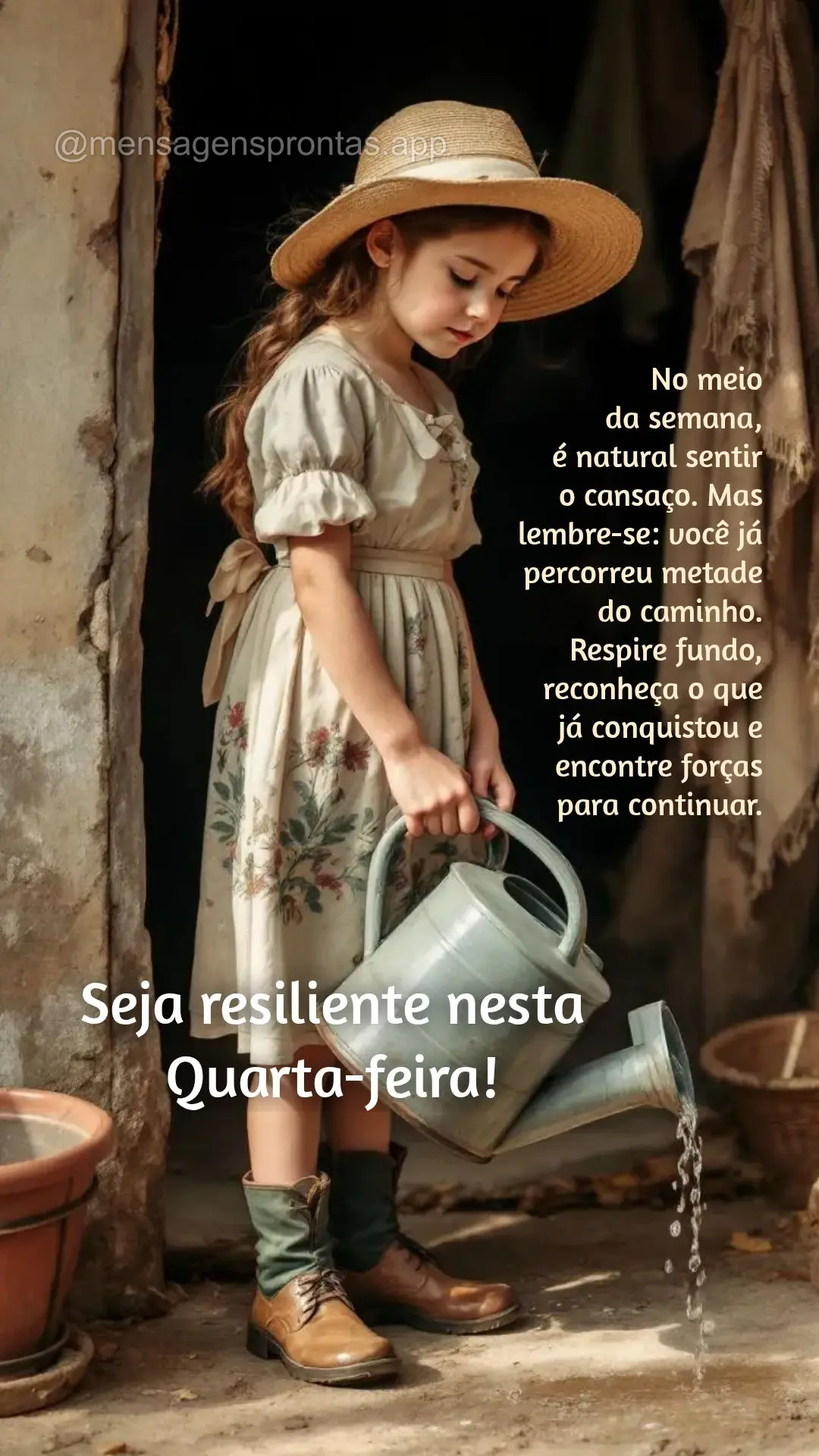 No meio 
da semana, 
é natural sentir 
o cansaço. Mas lembre-se: você já percorreu metade do caminho. Respire fundo, reconheça o que 
já conqui...