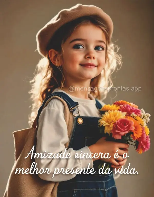 Amizade sincera é o melhor presente da vida.