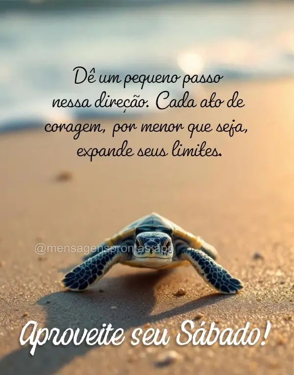 Dê um pequeno passo nessa direção. Cada ato de coragem, por menor que seja, expande seus limites.