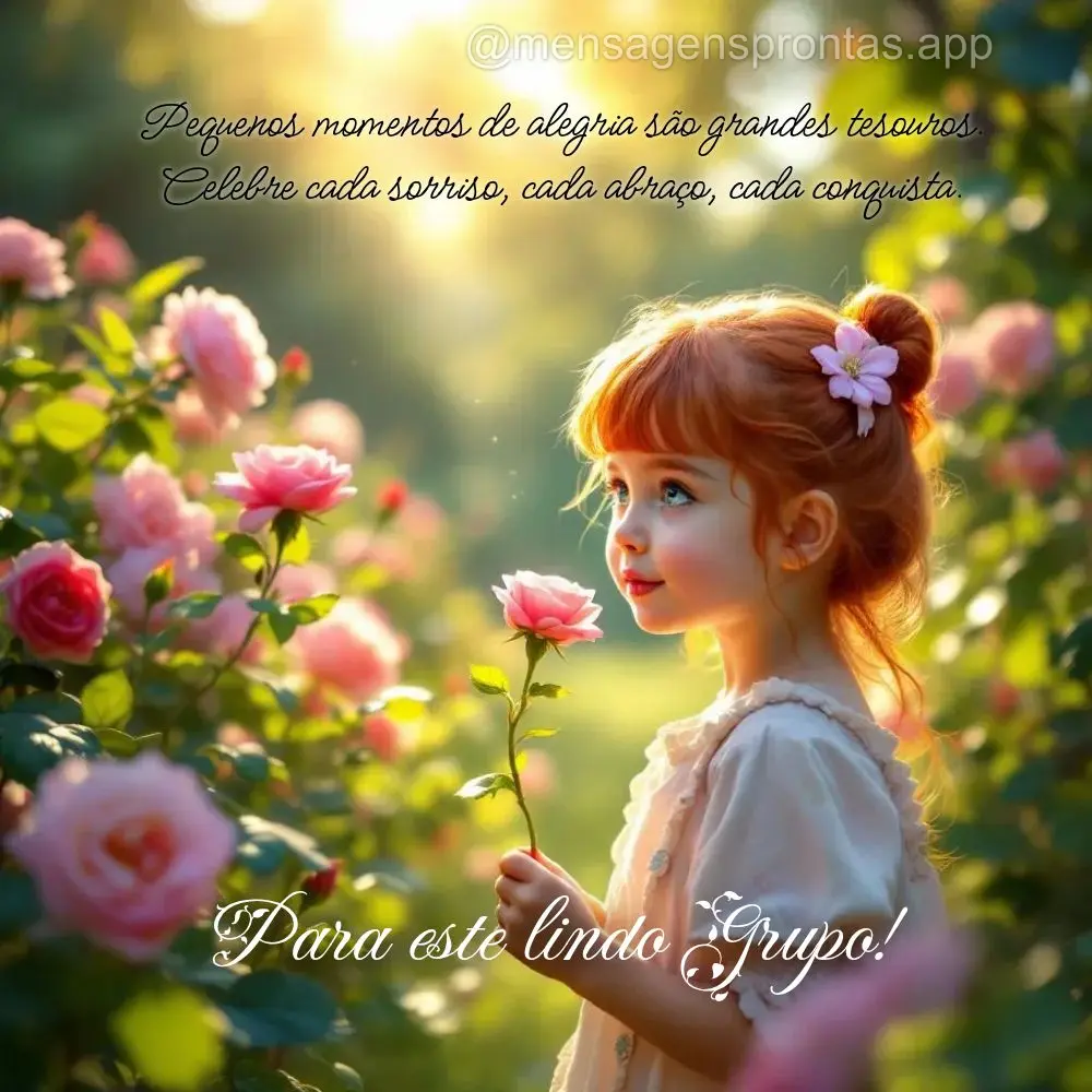 Pequenos momentos de alegria são grandes tesouros. Celebre cada sorriso, cada abraço, cada conquista.
 Para este lindo Grupo!