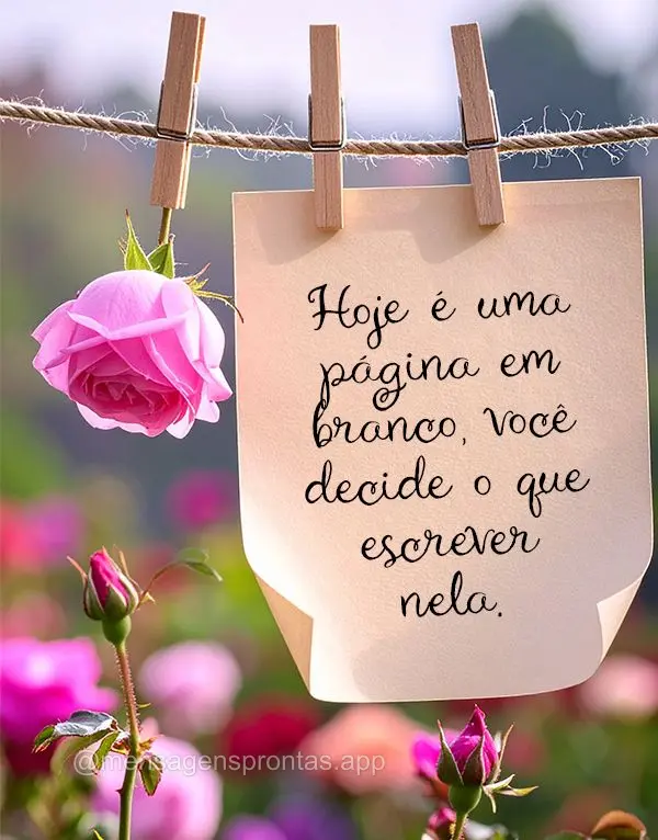 Hoje é uma página em branco - você decide o que escrever nela.