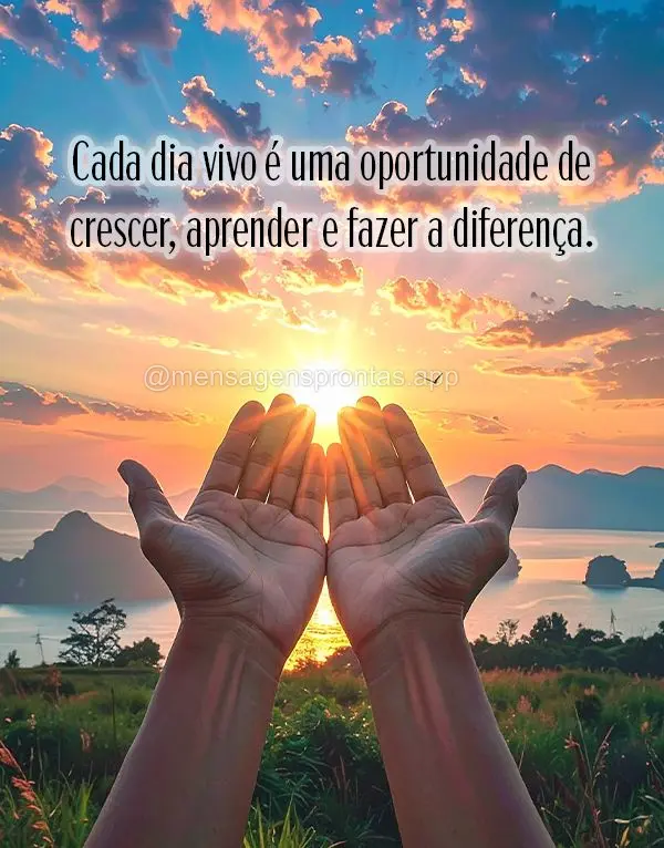 Cada dia vivo é uma oportunidade de crescer, aprender e fazer a diferença.