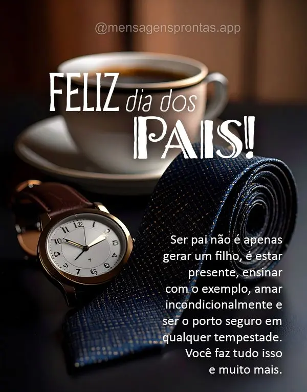 Ser pai não é apenas gerar um filho, é estar presente, ensinar com o exemplo, amar incondicionalmente e ser o porto seguro em qualquer tempestade. Voc...