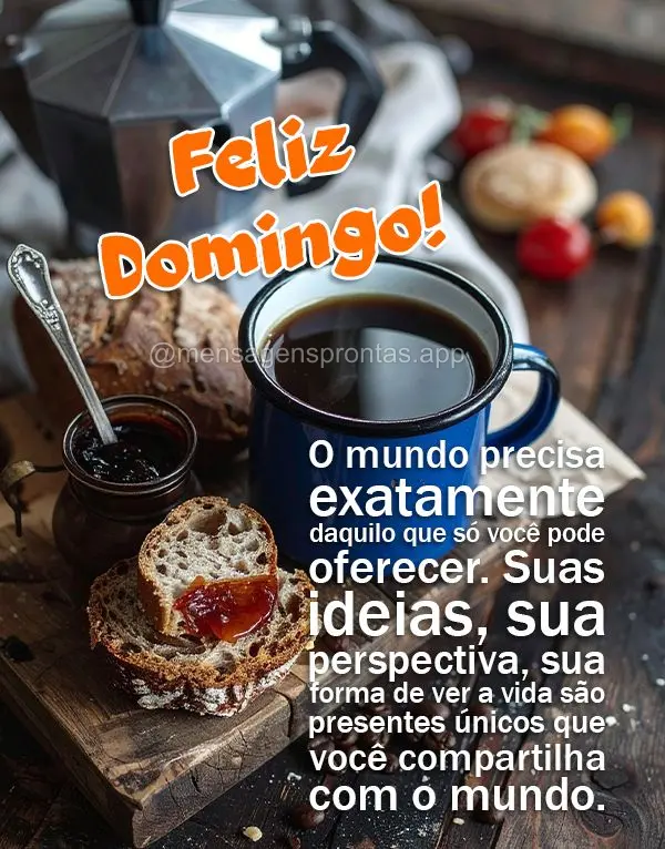 O mundo precisa exatamente daquilo que só você pode oferecer. Suas ideias, sua perspectiva, sua forma de ver a vida são presentes únicos que você co...