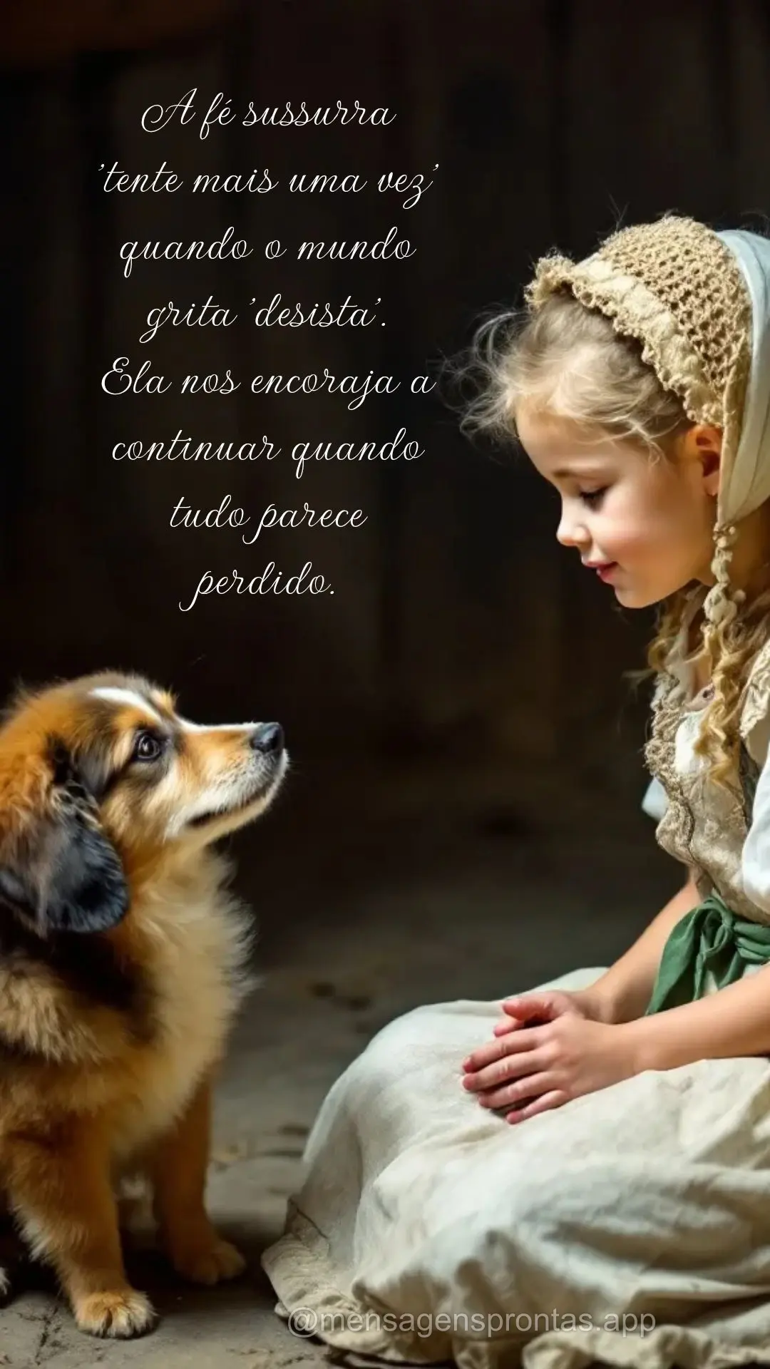 A fé sussurra 'tente mais uma vez' quando o mundo grita 'desista'. 
Ela nos encoraja a continuar quando tudo parece perdido.