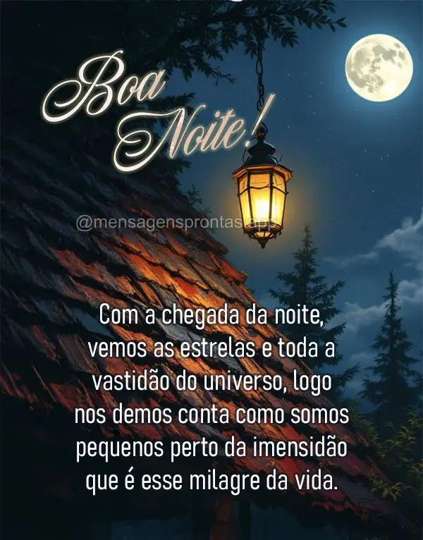 Com a chegada da noite, vemos as estrelas e toda a vastidão do universo, logo nos demos conta como somos pequenos perto da imensidão que é esse milagr...
