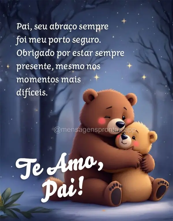 Pai, seu abraço sempre foi meu porto seguro. Obrigado por estar sempre presente, mesmo nos momentos mais difíceis.