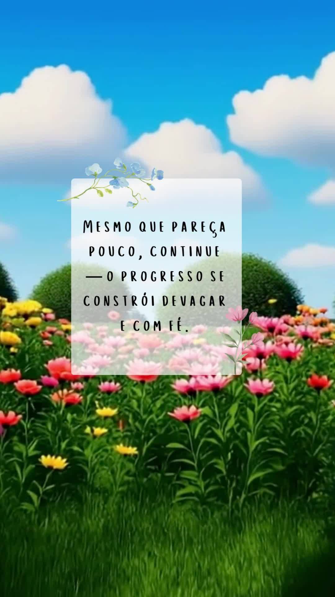 Mesmo que pareça pouco, continue — o progresso se constrói devagar e com fé.