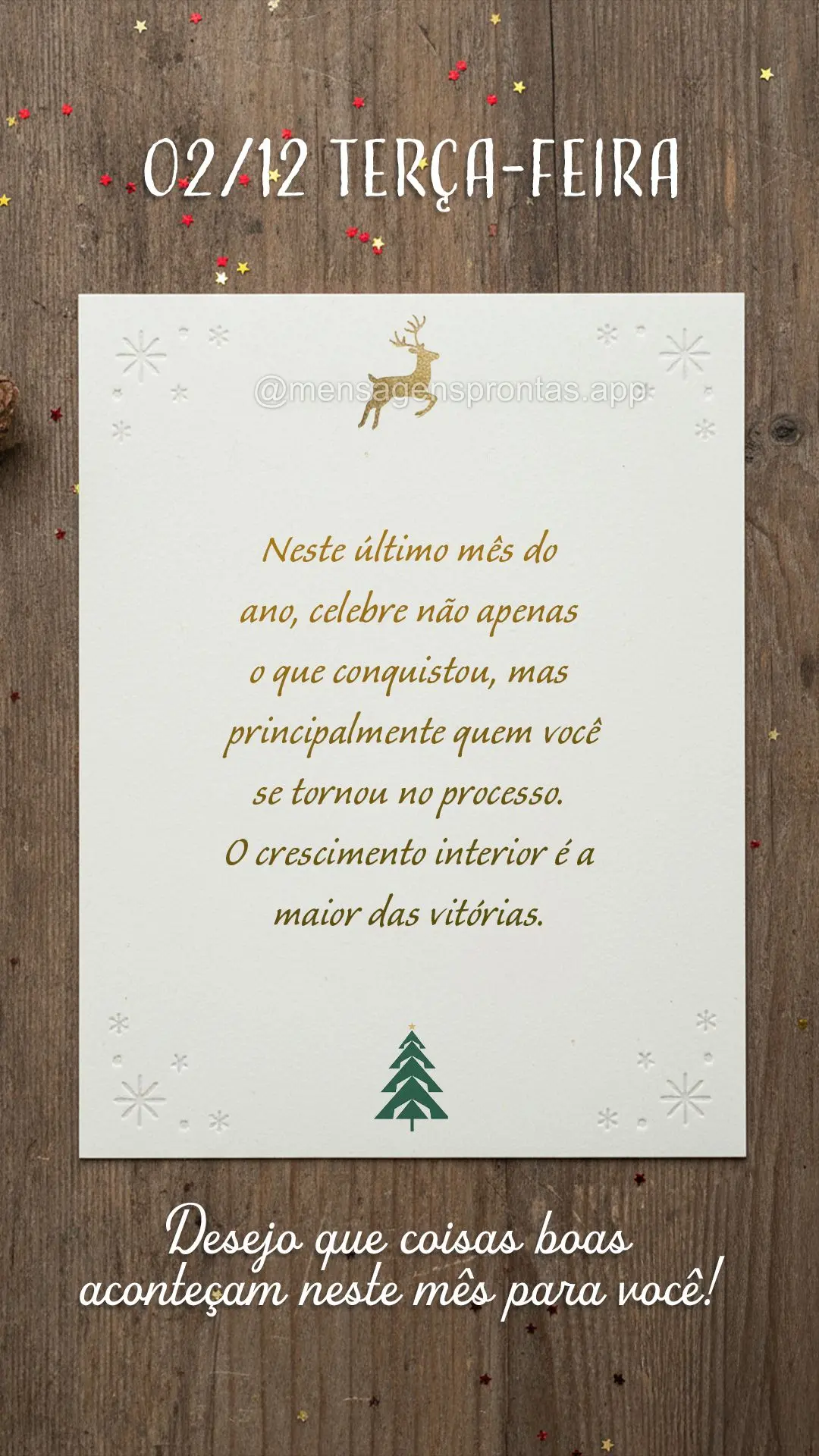 Neste último mês do ano, celebre não apenas o que conquistou, mas principalmente quem você se tornou no processo. O crescimento interior é a maior d...