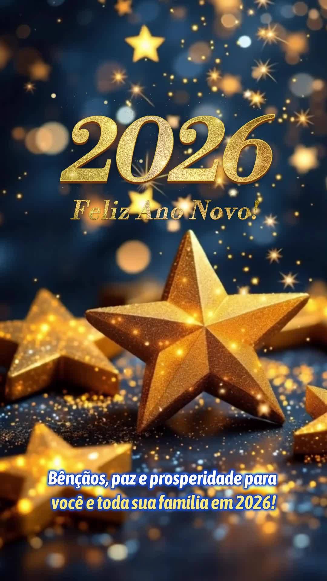 Bênçãos, paz e prosperidade para você e toda sua família em 2026! Feliz Ano Novo! 2026