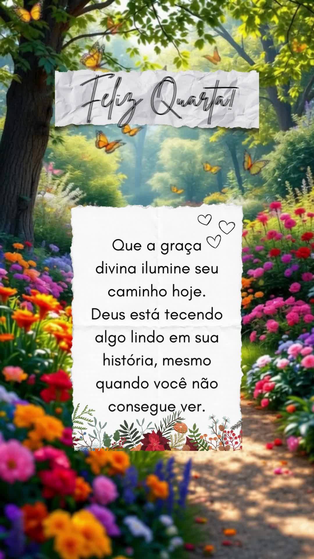 Que a graça divina ilumine seu caminho hoje. Deus está tecendo algo lindo em sua história, mesmo quando você não consegue ver. Feliz Quarta!