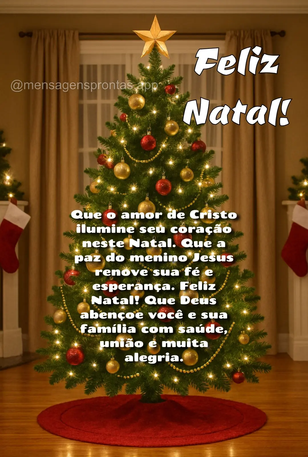 Que o amor de Cristo ilumine seu coração neste Natal. Que a paz do menino Jesus renove sua fé e esperança. Feliz Natal! Que Deus abençoe você e sua...