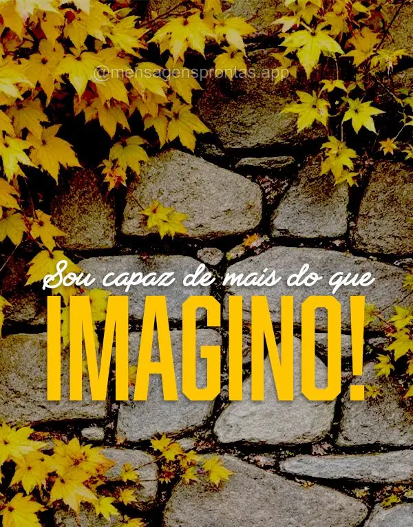 Sou capaz de mais do que imagino!