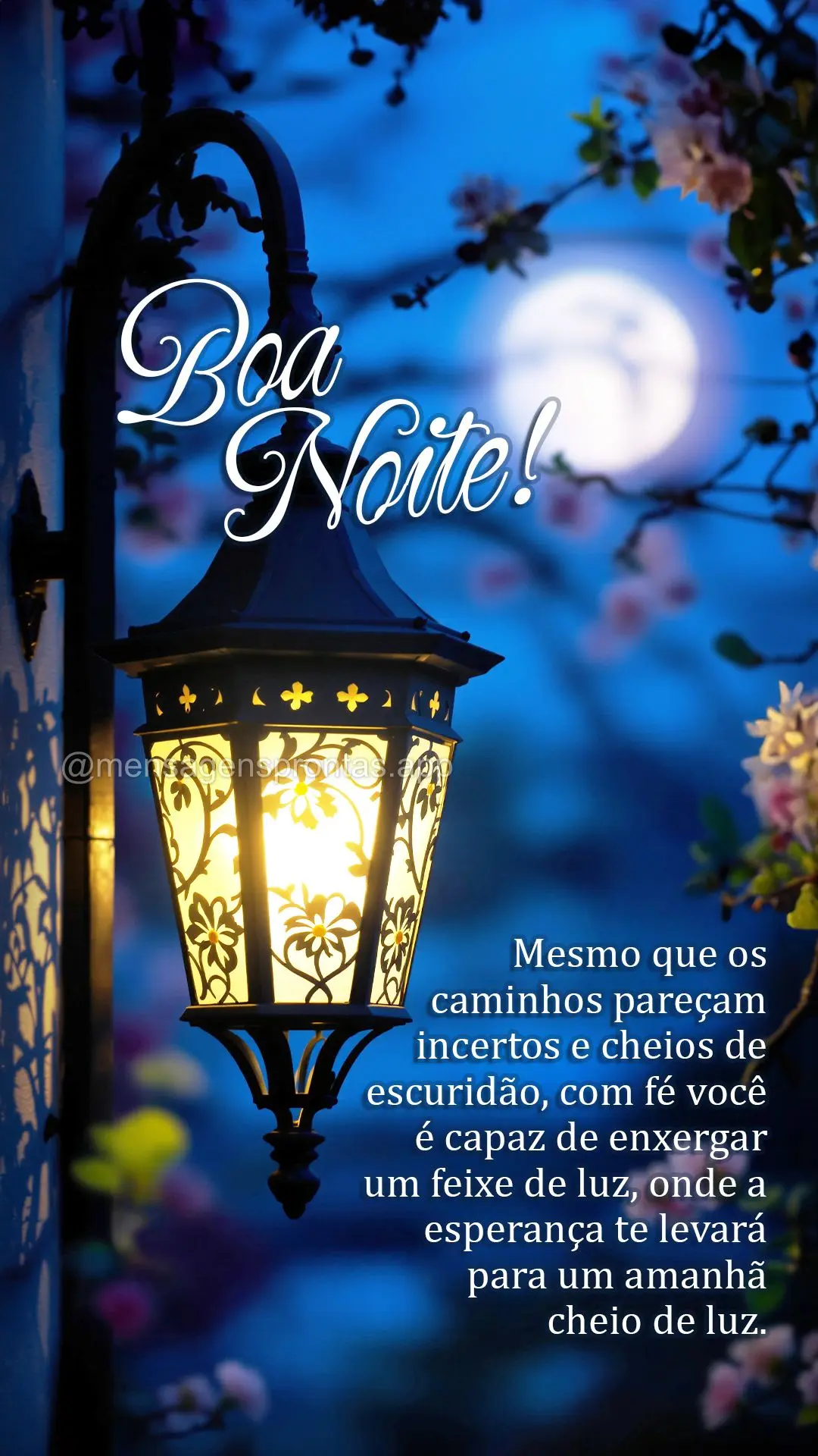 Mesmo que os caminhos pareçam incertos e cheios de escuridão, com fé você é capaz de enxergar um feixe de luz, onde a esperança te levará para um ...