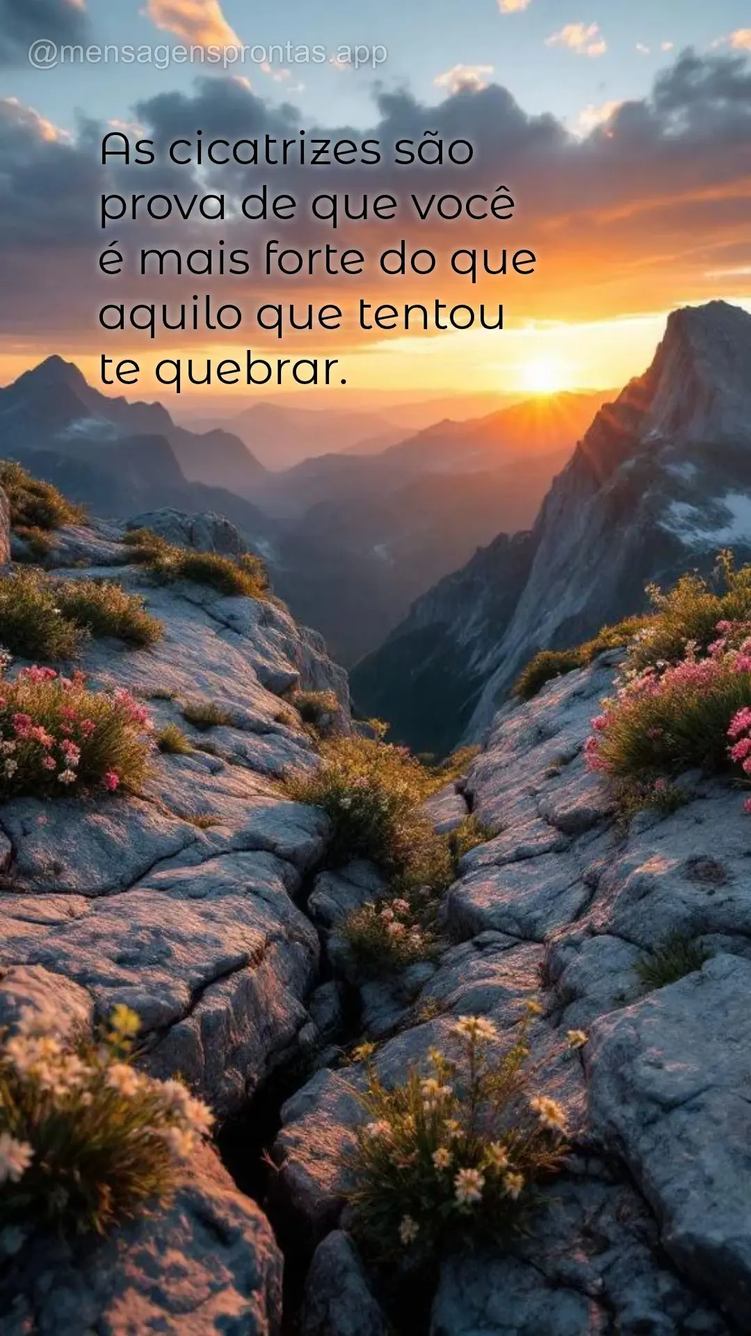 As cicatrizes são prova de que você 
é mais forte do que aquilo que tentou 
te quebrar.