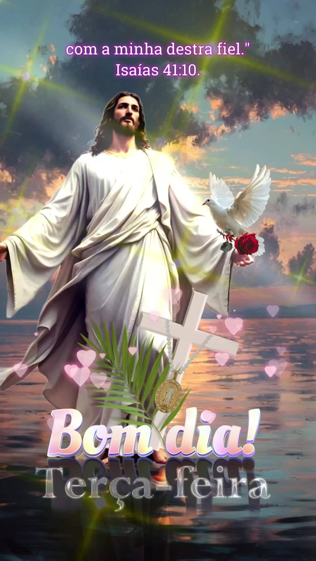 Bom dia, abençoada terça-feira! "Não temas, porque eu sou contigo; não te assombres, porque eu sou teu Deus; eu te fortaleço, e te ajudo, e te suste...