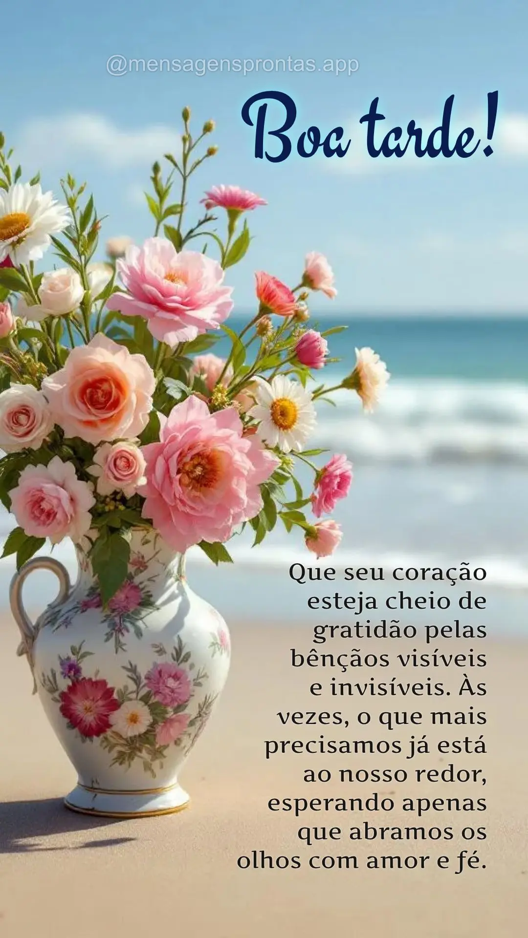 Que seu coração esteja cheio de gratidão pelas bênçãos visíveis 
e invisíveis. Às vezes, o que mais precisamos já está ao nosso redor, espera...