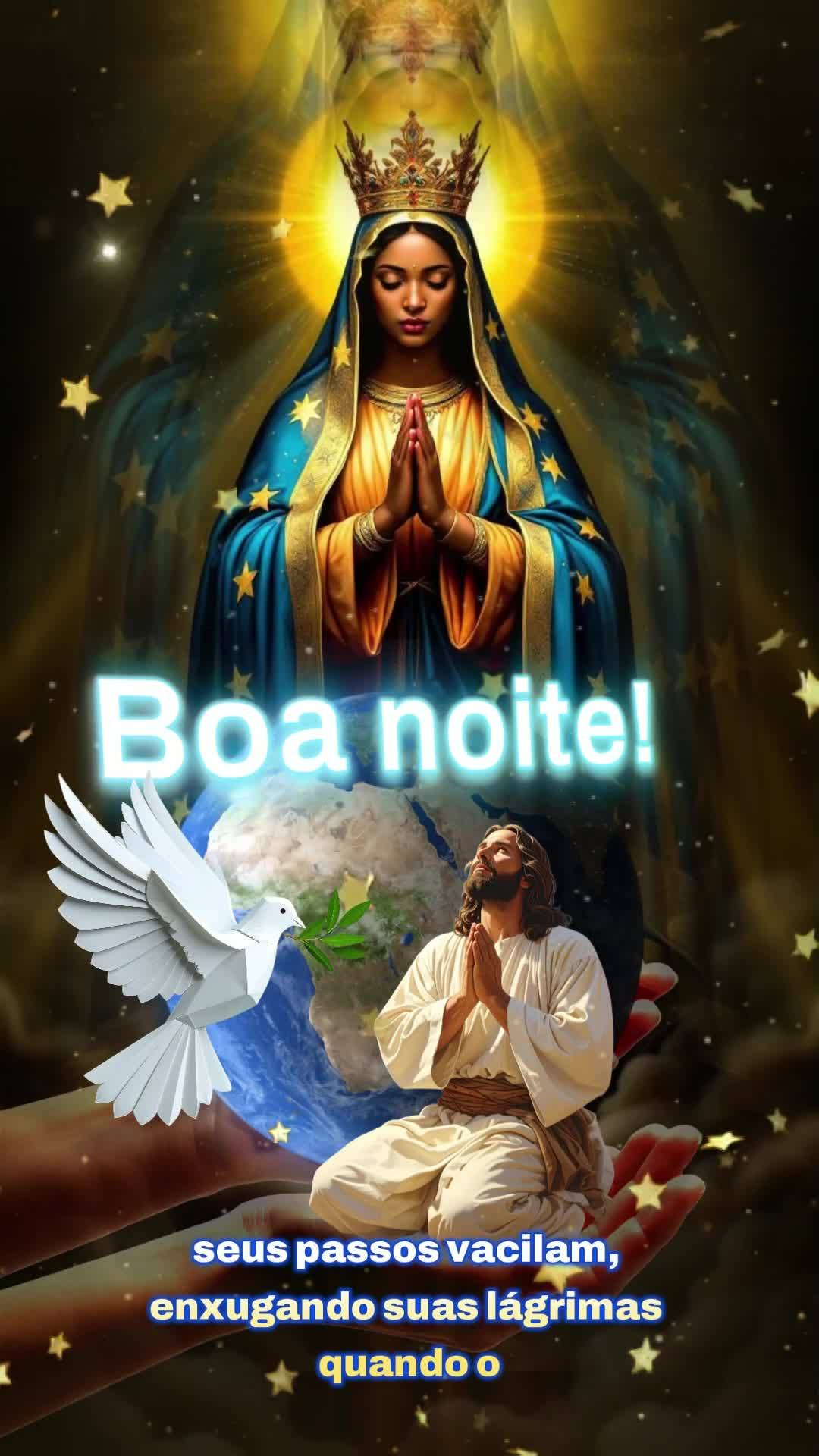 Boa noite. Nas noites mais escuras de nossa existência, quando a dor parece não ter fim, Nossa Senhora Aparecida estende seu manto protetor sobre nós....