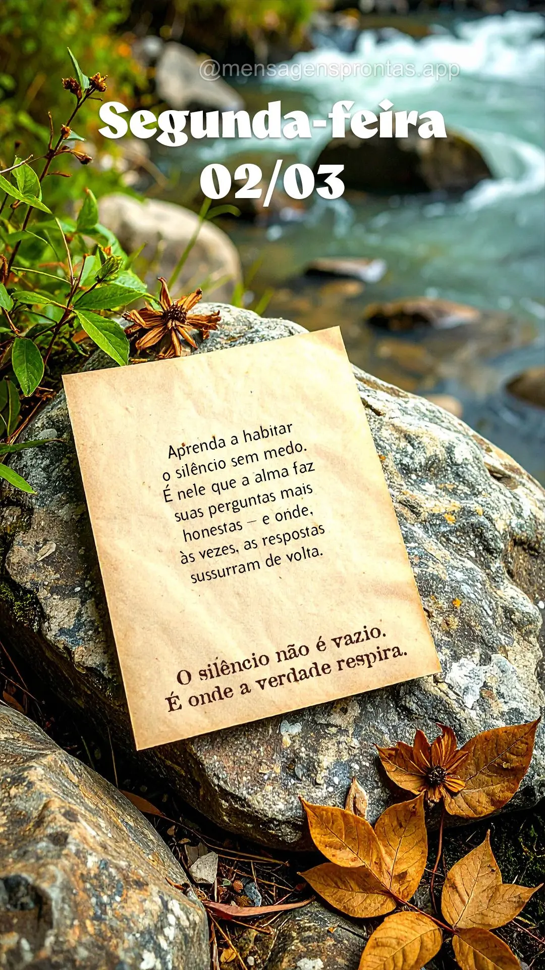 Aprenda a habitar o silêncio sem medo. É nele que a alma faz suas perguntas mais honestas — e onde, às vezes, as respostas sussurram de volta.			O s...