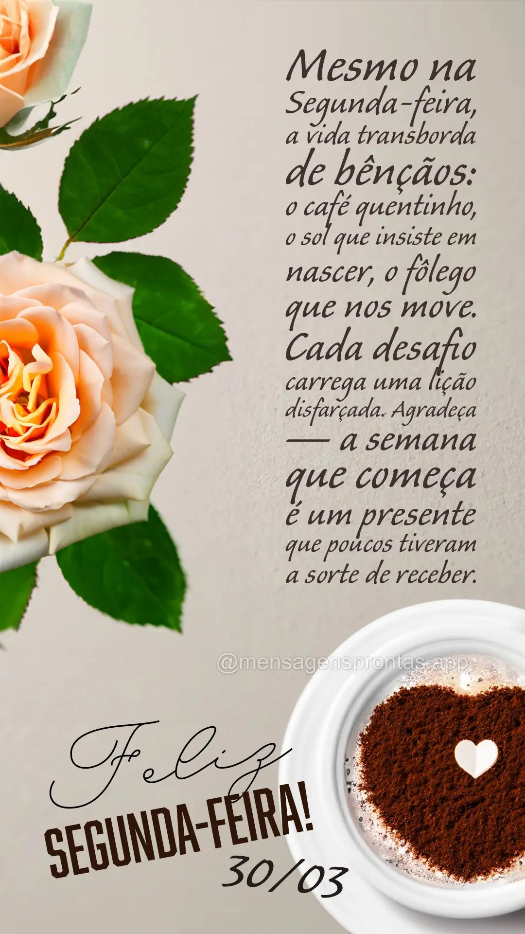 Mesmo na segunda-feira, a vida transborda de bênçãos: o café quentinho, o sol que insiste em nascer, o fôlego que nos move. Cada desafio carrega uma...