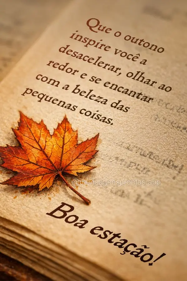 Que o outono inspire você a desacelerar, olhar ao redor e se encantar com a beleza das pequenas coisas. Boa estação!