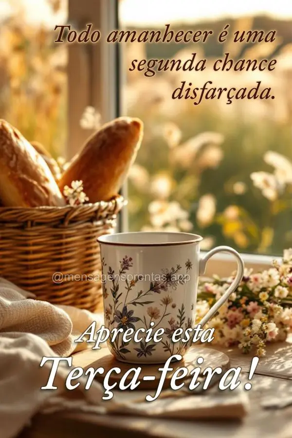 Todo amanhecer é uma segunda chance disfarçada. Aprecie esta Terça-feira!
