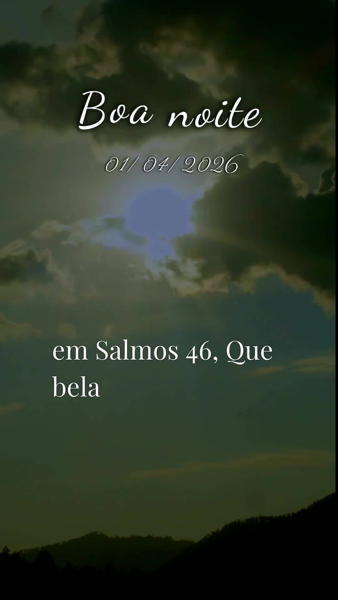 Boa noite. Hoje é Quarta-feira Santa, 1 de Abril de 2026, e nesta noite tão especial da Semana Santa, nosso coração é convidado a se aquietar diante...