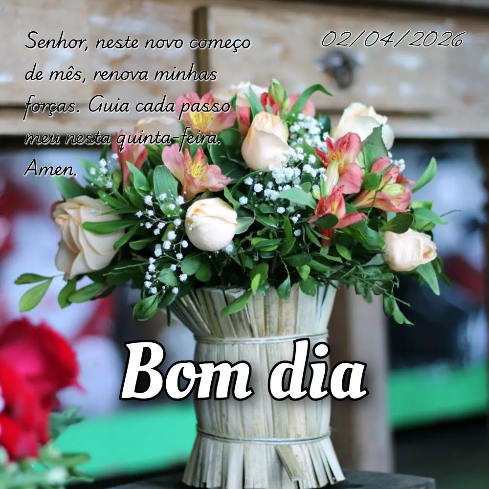 Senhor, neste novo começo de mês, renova minhas forças. Guia cada passo meu nesta quinta-feira. Amen.