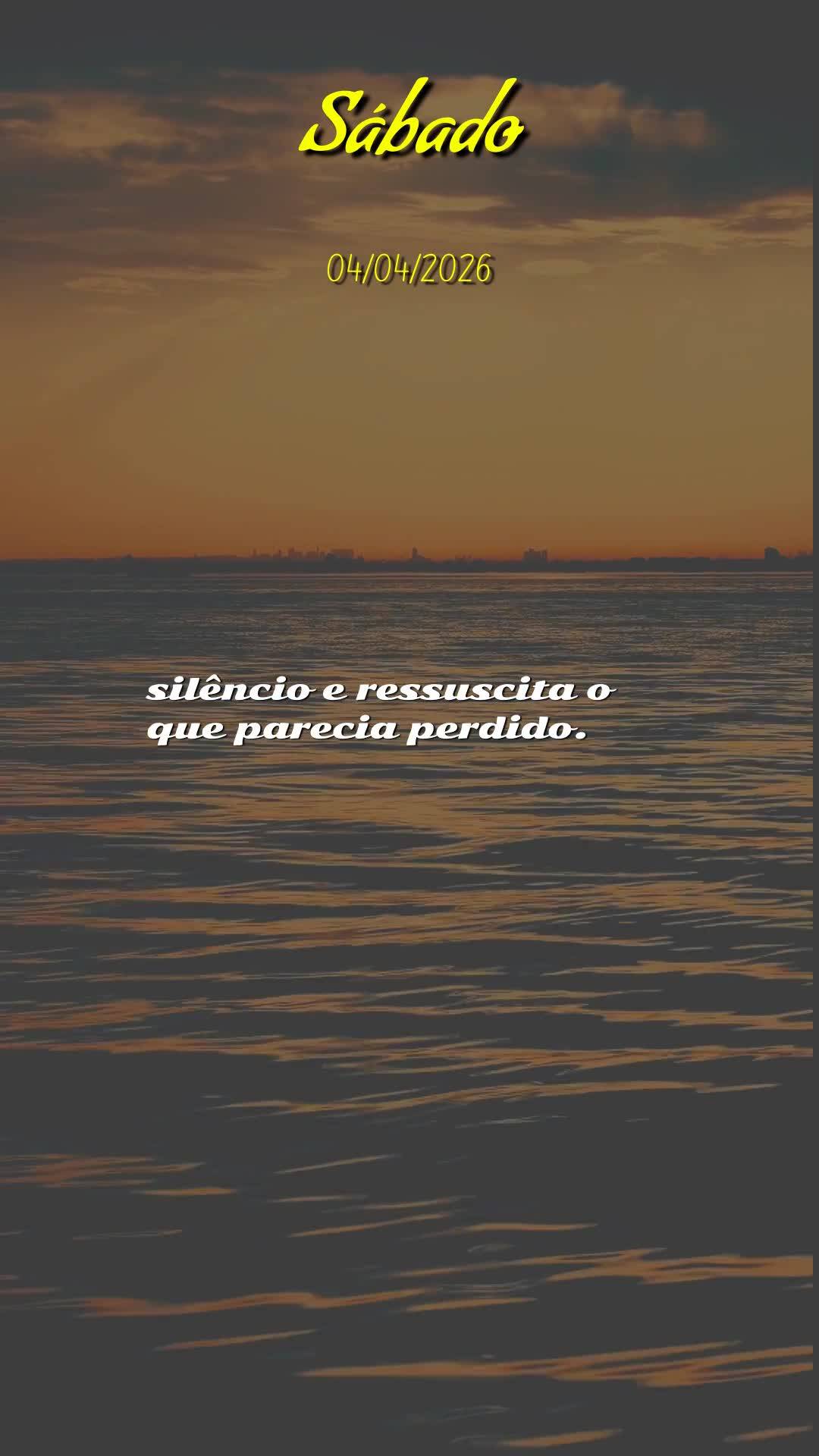 Boa noite. É Sábado Santo, e o silêncio desta noite carrega algo sagrado. Entre a dor da sexta e a glória do amanhecer, há um instante de espera, de...