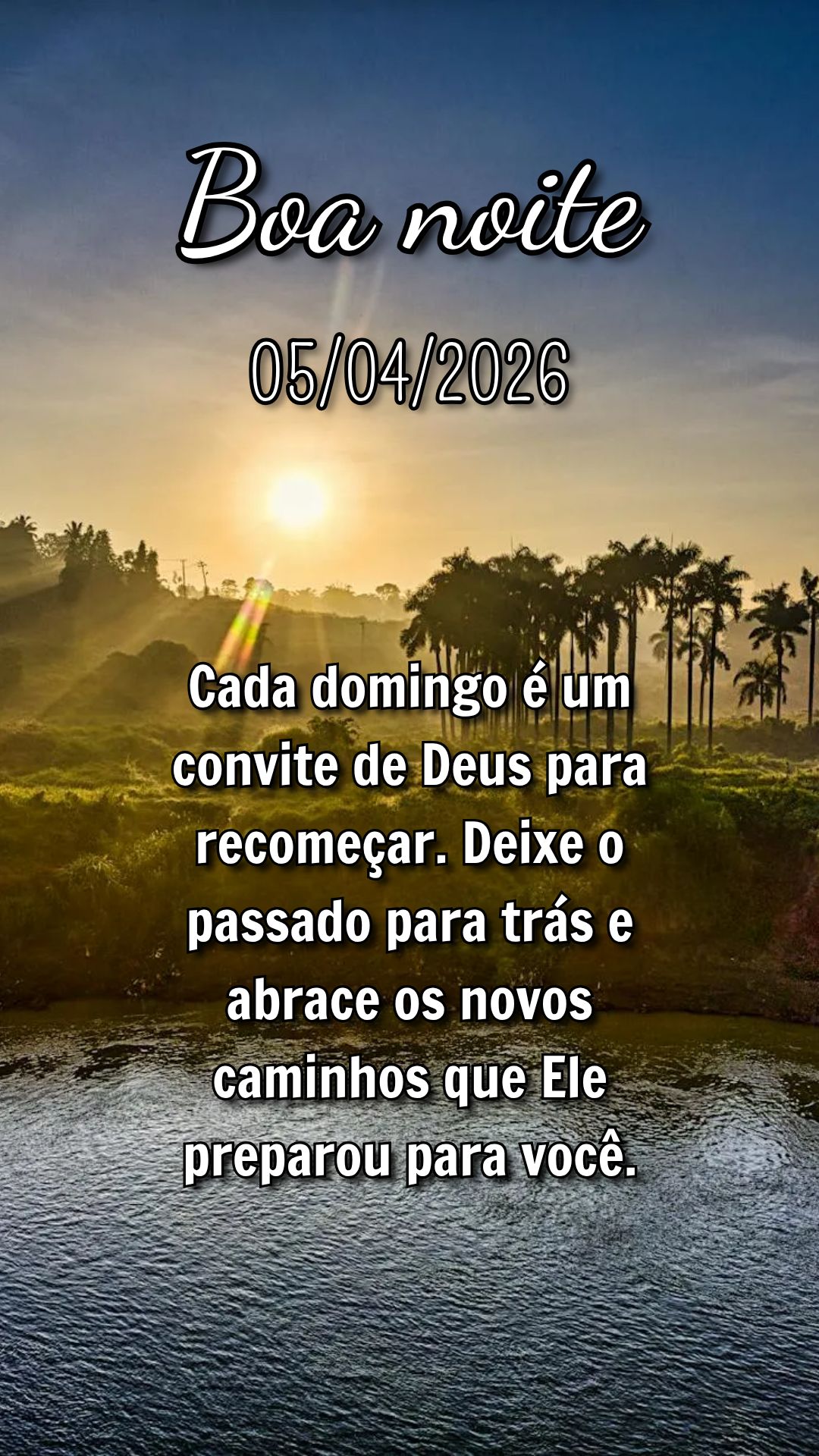 Cada domingo é um convite de Deus para recomeçar. Deixe o passado para trás e abrace os novos caminhos que Ele preparou para você.