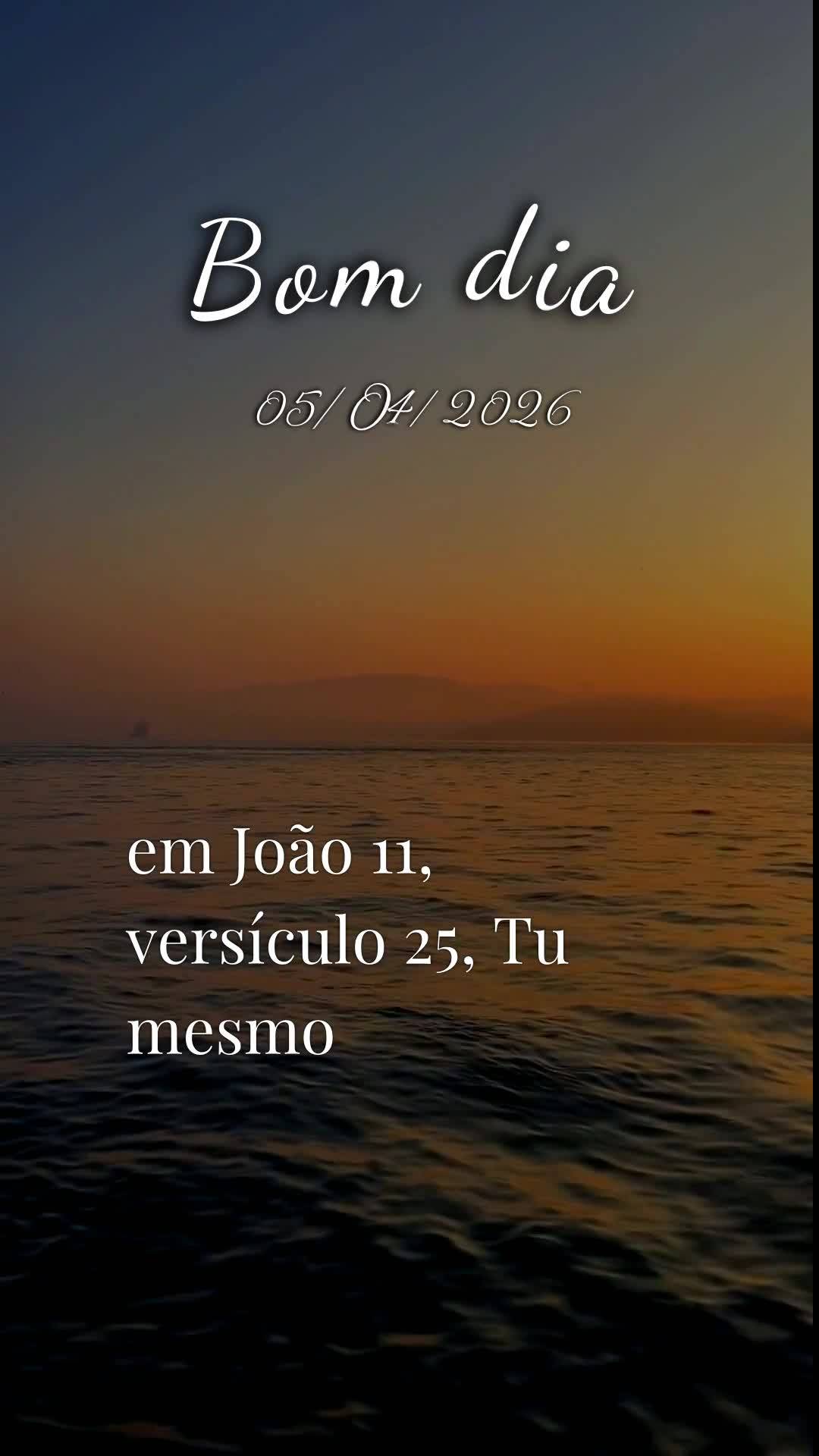 Deus, hoje é Domingo, meu pai, dia cinco de Abril de dois mil e vinte e seis. Bom dia! Antes mesmo que este dia tão sagrado avance, eu paro diante de t...
