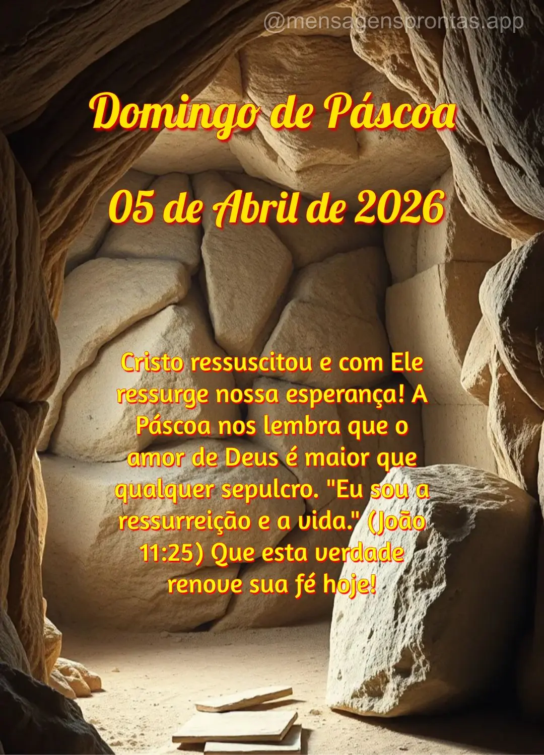Cristo ressuscitou e com Ele ressurge nossa esperança! A Páscoa nos lembra que o amor de Deus é maior que qualquer sepulcro. "Eu sou a ressurreição ...