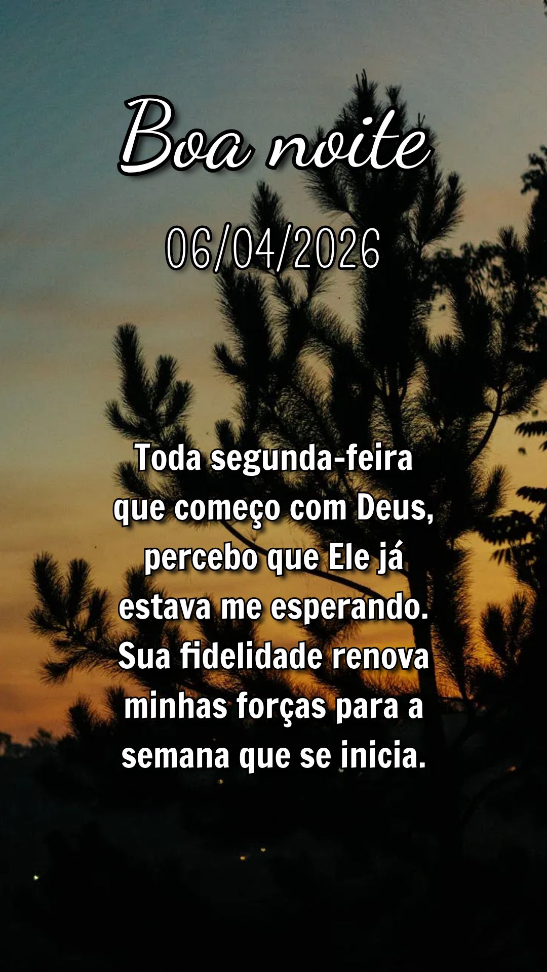Toda segunda-feira que começo com Deus, percebo que Ele já estava me esperando. Sua fidelidade renova minhas forças para a semana que se inicia.
