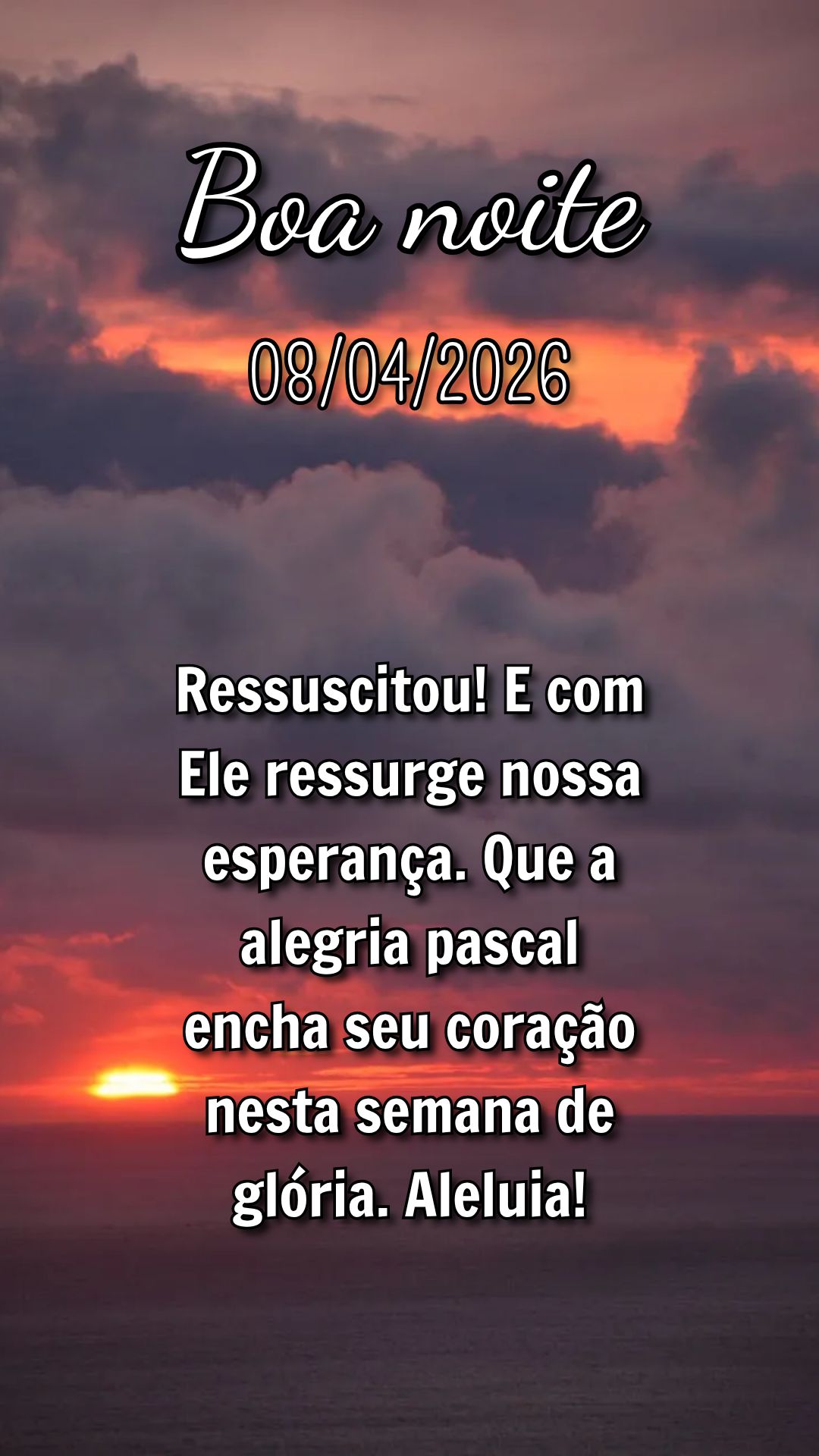 Ressuscitou! E com Ele ressurge nossa esperança. Que a alegria pascal encha seu coração nesta semana de glória. Aleluia!